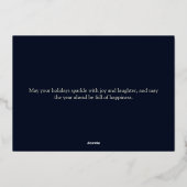 Elegant Navy Green Plaid Happy Holidays 箔シーズンカード (裏面)