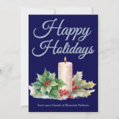 Elegant Navy Holiday Greeting シーズンカード (正面)