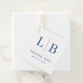 Elegant Navy Initials with Red Line フェイバータグ (インサイチュ)