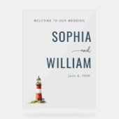 Elegant Navy Lighthouse アクリルサイン (正面)