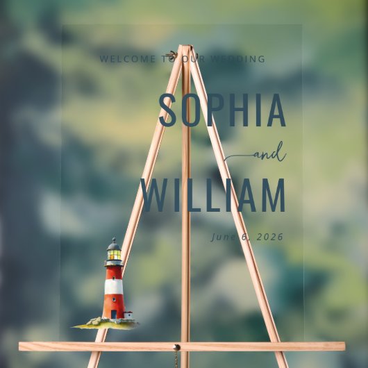 Elegant Navy Lighthouse アクリルサイン (ニュートラル)