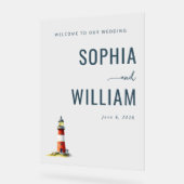 Elegant Navy Lighthouse アクリルサイン (傾斜)