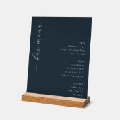 Elegant Navy Minimalist Bar Menu アクリルサイン (傾斜)