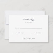 Elegant Navy Minimalist Calligraphy 出欠カード (正面)