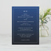 Elegant Navy Minimalist Invitations 招待状 (スタンド正面)