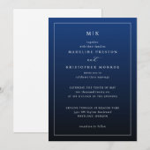 Elegant Navy Minimalist Invitations 招待状 (正面/裏面)