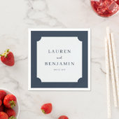 Elegant Navy Minimalist Names スタンダードカクテルナプキン (インサイチュ)