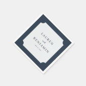 Elegant Navy Minimalist Names スタンダードカクテルナプキン (角)