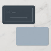 Elegant Navy Minimalist Table Label プレイスカード (正面/裏面)