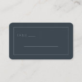 Elegant Navy Minimalist Table Label プレイスカード (正面)