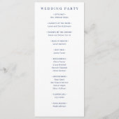 Elegant Navy Minimalist Wedding Ceremony プログラム (裏面)