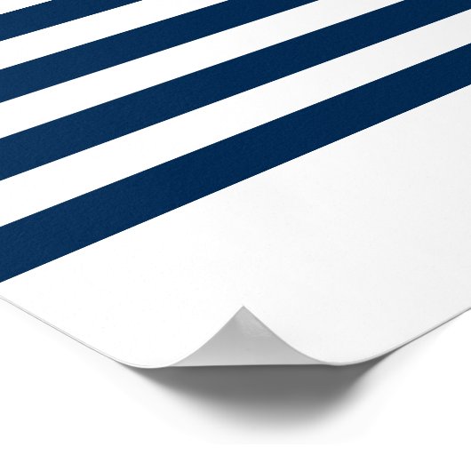 Elegant Navy Nautical Wedding Monogram Welcome ポスター (角)