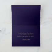Elegant Navy Personalized Folded Thank You Card サンキューカード (内部)