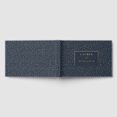 Elegant Navy Polka Dots ゲストブック (全面)