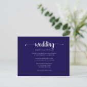  elegant navy purple wedding invitation ポストカード (スタンド正面)