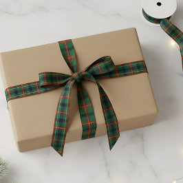 Elegant Navy Red & Green Tartan Plaid Christmas サテンリボン