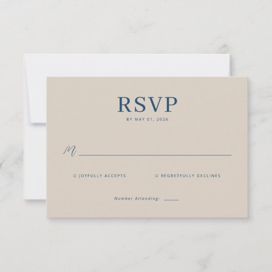 Elegant Navy RSVP Card (正面)