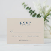 Elegant Navy RSVP Card (スタンド正面)