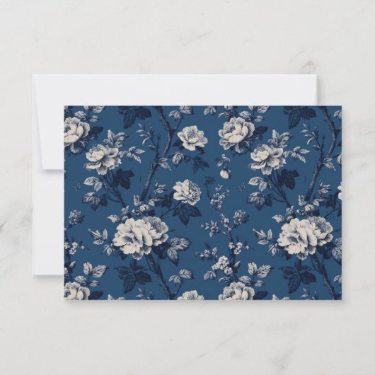 Elegant Navy RSVP Card (裏面)