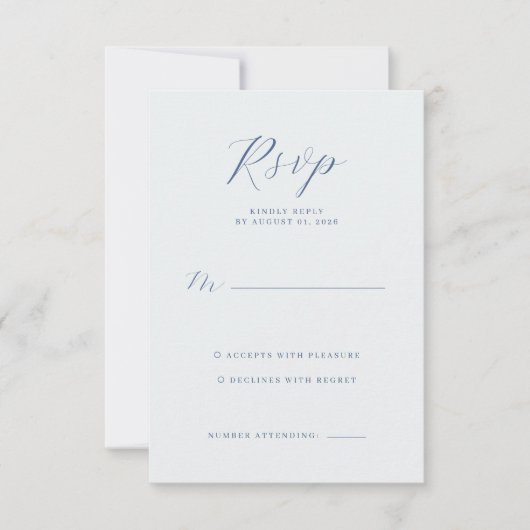 Elegant Navy RSVP Card (正面)