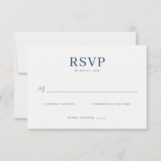 Elegant Navy RSVP Card (正面)