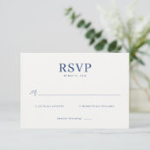 Elegant Navy RSVP Card (スタンド正面)