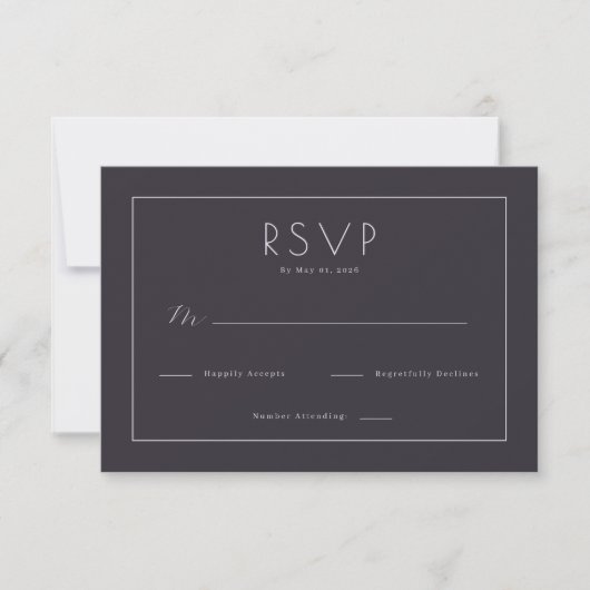 Elegant Navy RSVP Card (正面)