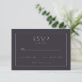 Elegant Navy RSVP Card (スタンド正面)
