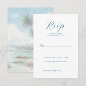 Elegant Navy RSVP Card (正面/裏面)