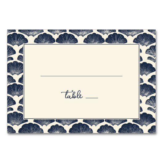 Elegant Navy Scallop Shell テーブルナンバー (正面)
