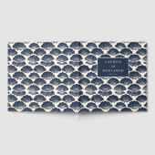 Elegant Navy Seashell Nautical ゲストブック (全面)