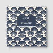 Elegant Navy Seashell Nautical ゲストブック (正面)