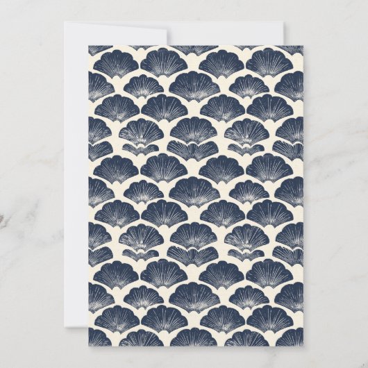 Elegant Navy Seashell Wedding Invitation 招待状 (裏面)