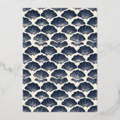 Elegant Navy Seashell Wedding Invitation 箔招待状 (裏面)