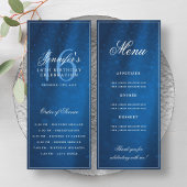 Elegant Navy Sparkle 16th Birthday Program Menu 招待状