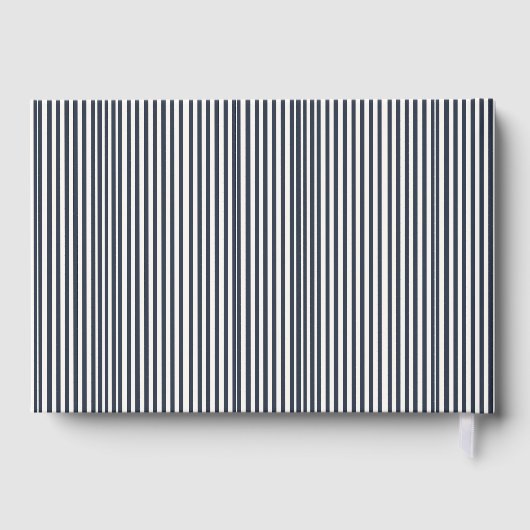 Elegant Navy Striped Rectangle ゲストブック (裏面)
