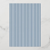 Elegant Navy Striped Wedding Invitation 箔招待状 (裏面)