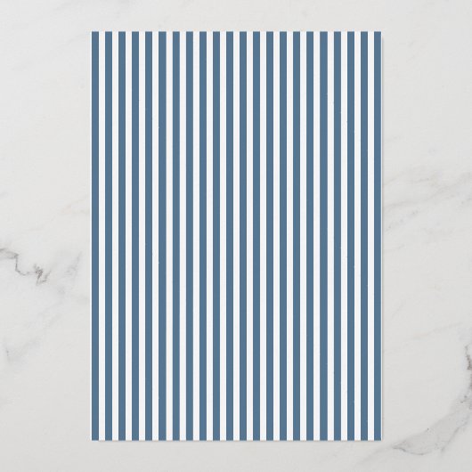Elegant Navy Striped Wedding Invitation 箔招待状 (裏面)