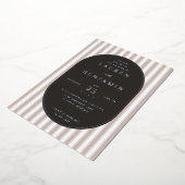 Elegant Navy Striped Wedding Invitation 箔招待状 (回転した状態)