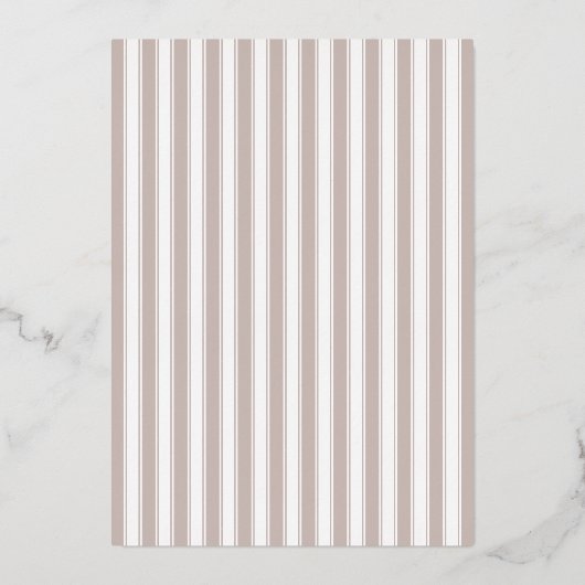 Elegant Navy Striped Wedding Invitation 箔招待状 (裏面)