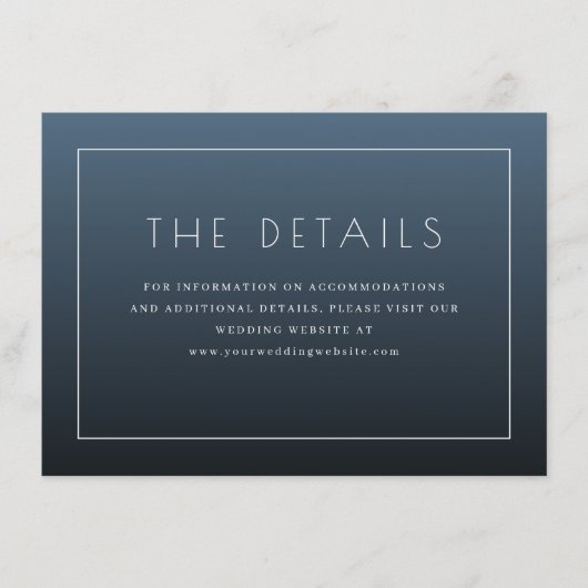 Elegant Navy Typographic エンクロージャーカード (正面)