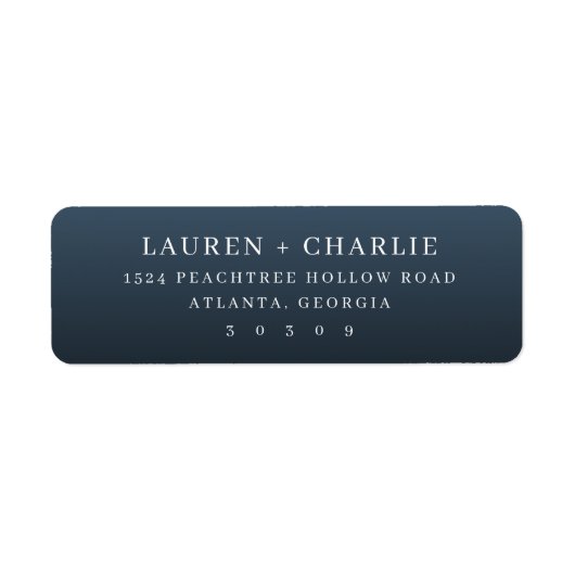 Elegant Navy Typographic ラベル (正面)