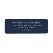 Elegant Navy Typographic ラベル (正面)