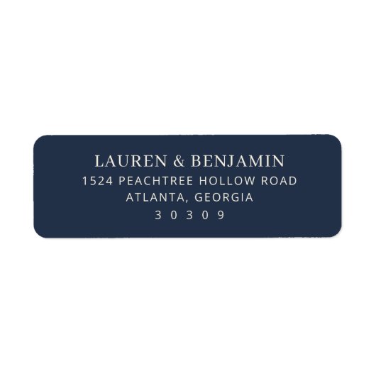 Elegant Navy Typographic ラベル (正面)