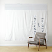 Elegant Navy Vertical Lines タペストリー (インサイチュ(横))