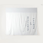 Elegant Navy Vertical Lines タペストリー (正面(横))