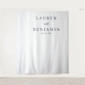 Elegant Navy Vertical Lines タペストリー (正面)