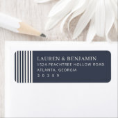Elegant Navy Vertical Stripes ラベル (インサイチュ)