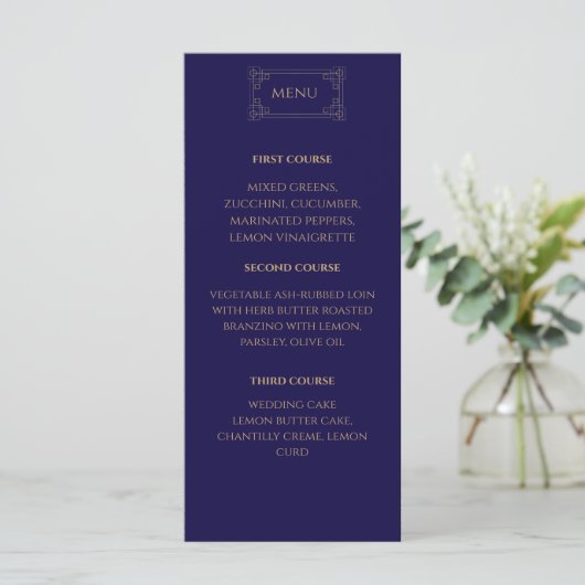 Elegant Navy wedding Menu メニュー (スタンド正面)