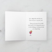 Elegant Neon Cocktail Happy Hour Birthday Folded カード (内部)
